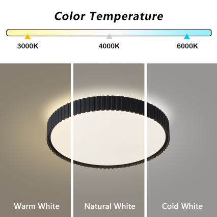 Brilagi - LED Fényerőszabályozható mennyezeti lámpa CORVO LED/54W/230V 3000-6000K fekete Ø 40 cm + távirányító
