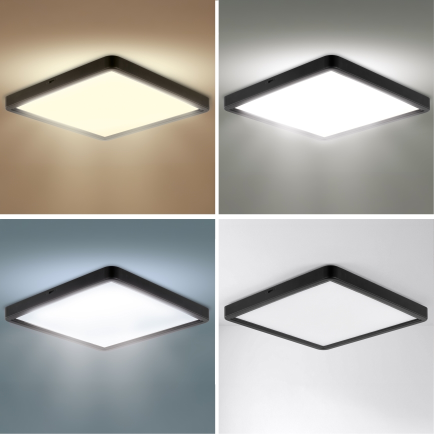 Brilagi - ESTELA SQUARE dimmelhető LED mennyezeti lámpatest/36W/230V 3000-6500K 31x31 cm fekete + távirányító