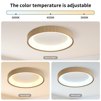 Brilagi - LED dimmelhető mennyezeti lámpatest FALCON MODERN LED/54W/230V 3000-6500K 60 cm bézs + távirányítóval