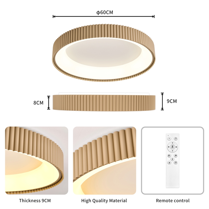 Brilagi - LED dimmelhető mennyezeti lámpatest FALCON MODERN LED/54W/230V 3000-6500K 60 cm bézs + távirányítóval