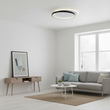 Brilagi - Dimmelhető LED mennyezeti lámpatest FLARE LED/48W/230V 3000-6000K 39,5x45 cm fehér/fekete + távirányító
