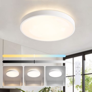 Brilagi - LED dimmelhető mennyezeti lámpa GLASS POOL DOUBLE LED/48W/230V 3000-6000K 40 cm fehér + távirányító