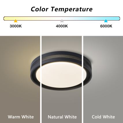 Brilagi - KREON LED dimmelhető mennyezeti lámpa LED/54W/230V 3000-6000K fekete, átm. 38 cm + távirányító