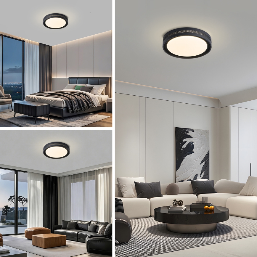 Brilagi - KREON LED dimmelhető mennyezeti lámpa LED/54W/230V 3000-6000K fekete, átm. 38 cm + távirányító