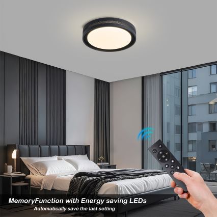 Brilagi - KREON LED dimmelhető mennyezeti lámpa LED/54W/230V 3000-6000K fekete, átm. 38 cm + távirányító