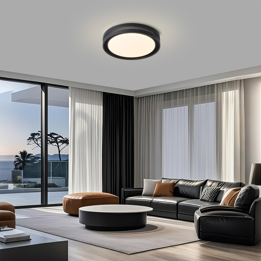 Brilagi - KREON LED dimmelhető mennyezeti lámpa LED/54W/230V 3000-6000K fekete, átm. 38 cm + távirányító