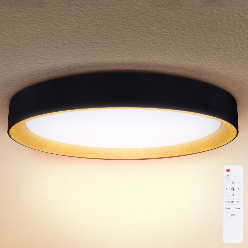 Brilagi - LED Dimmelhető mennyezeti lámpa LARIOS LED/48W/230V 3000-6500K ø 39 cm fekete + távirányítás