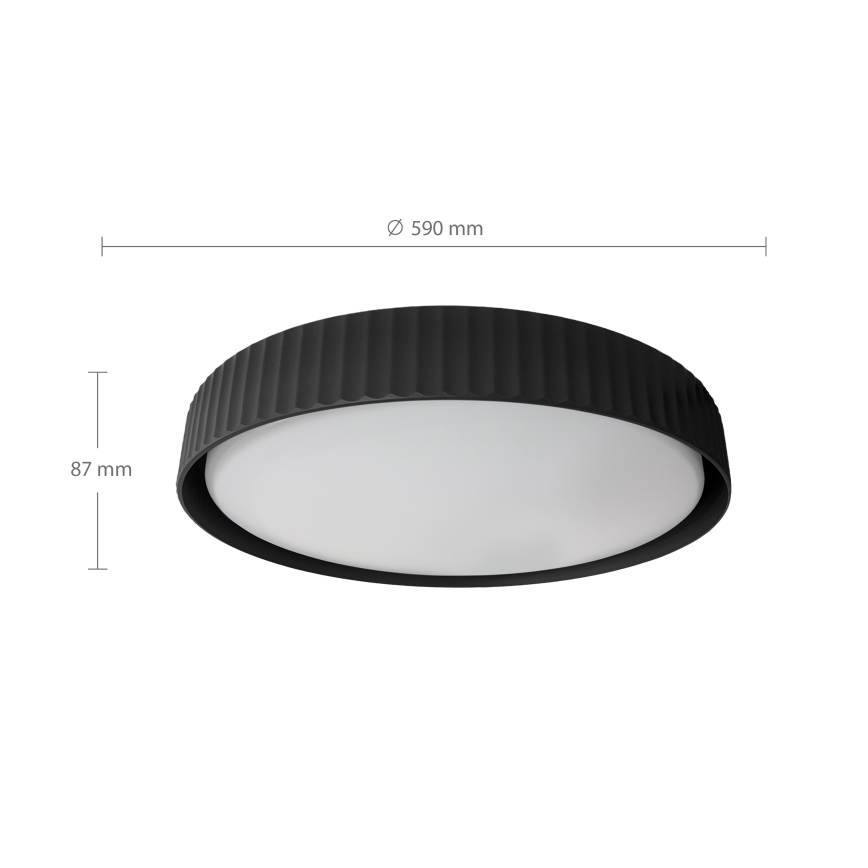 Brilagi - dimmelhető mennyezeti lámpatest LUCIA LED, 60 W, 230 V, 3000–6500 K, Ø 59 cm, fekete + távirányító
