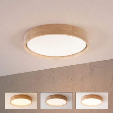 Brilagi - LED dimmelhető mennyezeti lámpa MANAROLA SMART LED/24W/230V 3000-6000K Wi-Fi Tuya Beacon átm. 41 cm tölgy + távirányító