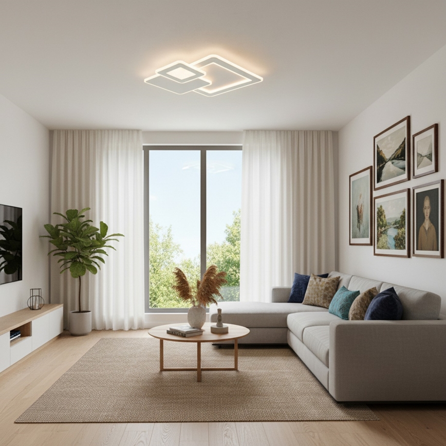 Brilagi - LED Dimmelhető mennyezeti lámpa MODERN LED/93W/230V 2700-6500K 48,5x48,5 cm + távirányítás