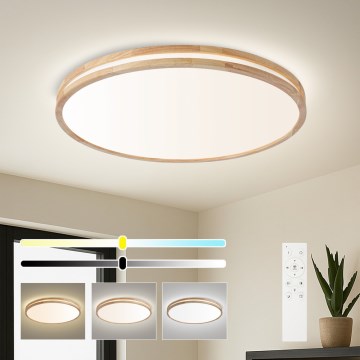 Brilagi - LED dimmelhető mennyezeti lámpa MOLINA LED/100W/230V 3000-6000K tölgy átm. 80 cm + távirányító