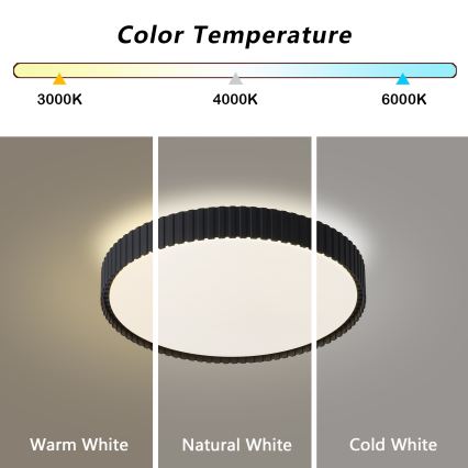 Brilagi - LED Dimmelhető mennyezeti lámpatest ORINO LED/54W/230V 3000-6000K fekete átm. 43 cm + távirányító