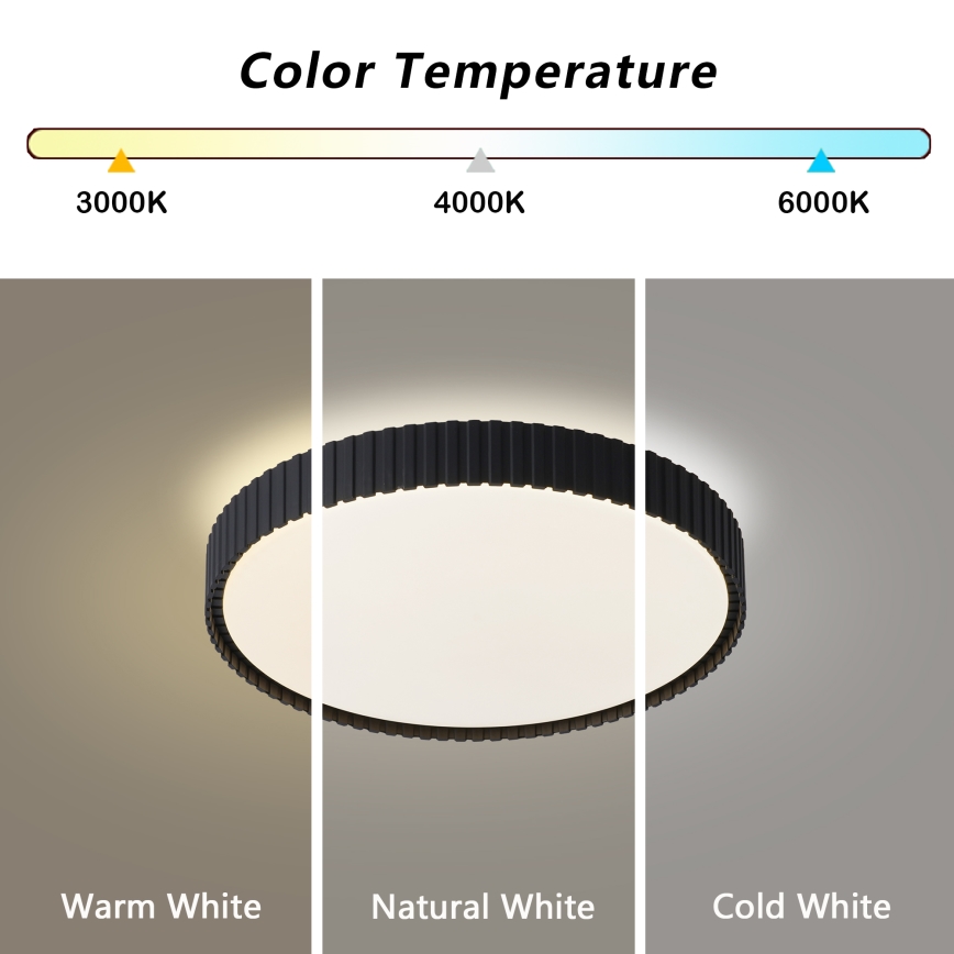 Brilagi - LED Dimmelhető mennyezeti lámpatest ORINO LED/54W/230V 3000-6000K fekete átm. 43 cm + távirányító