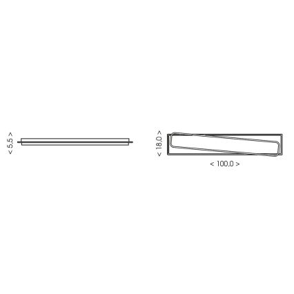 Brilagi - LED Dimmelhető mennyezeti lámpatest OUTLINE LED/90W/230V 3000-6000K 18x100 cm fehér/fekete + távirányító