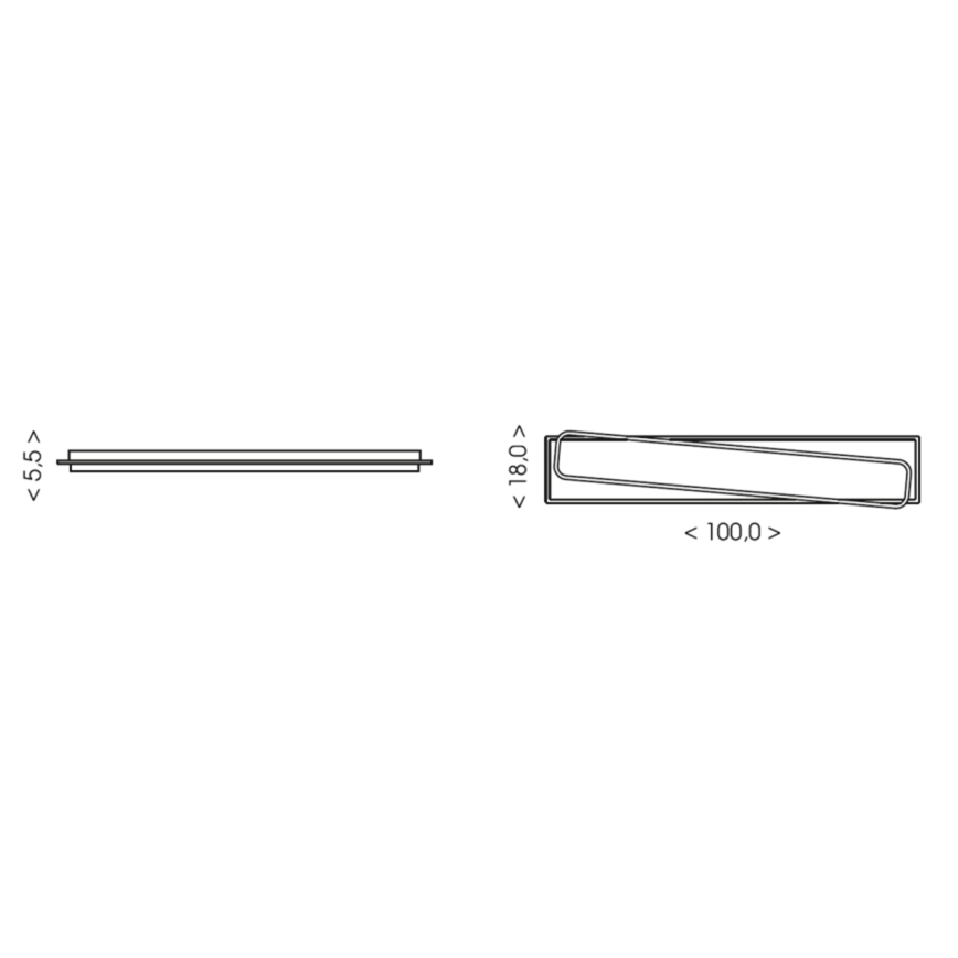 Brilagi - LED Dimmelhető mennyezeti lámpatest OUTLINE LED/90W/230V 3000-6000K 18x100 cm fehér/fekete + távirányító
