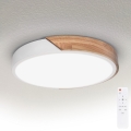 BRILAGI - LED dimmelhető mennyezeti lámpa PILANA LED/48W/230V tölgy/fehér Ø 40 cm + távirányító