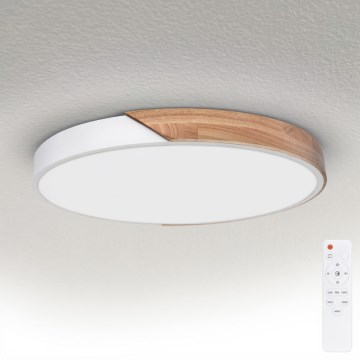 Brilagi - LED dimmelhető mennyezeti lámpa PILANA LED/60W/230V 3000-6500K tölgy/fehér, átmérő 60 cm + távirányító