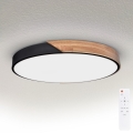 Brilagi - LED dimmelhető mennyezeti lámpa PILANA LED/60W/230V 3000-6500K tölgy/fekete átm. 60 cm + távirányító