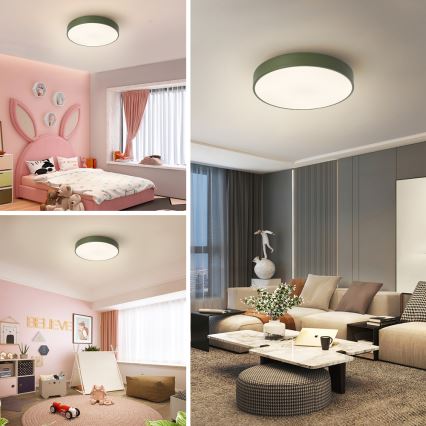 Brilagi - LED dimmelhető mennyezeti lámpa POOL LED/36W/230V 3000-6000K átm. 30 cm zöld + távirányító