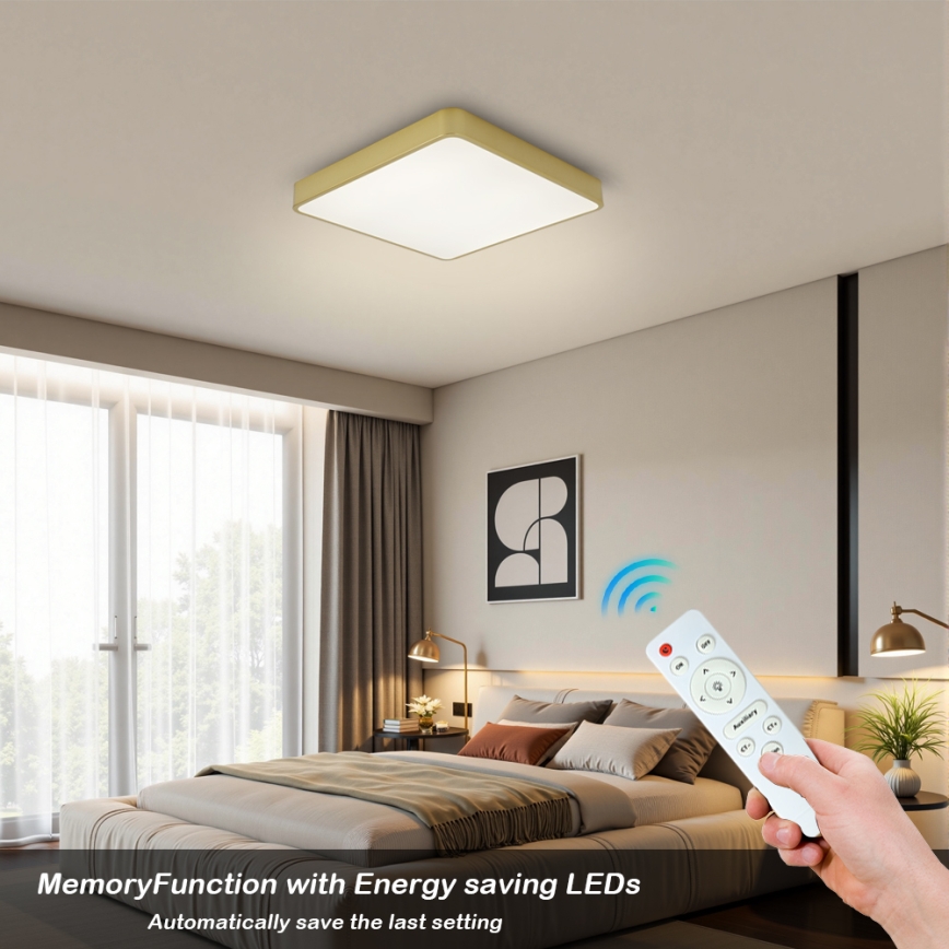Brilagi - LED dimmelhető mennyezeti lámpatest POOL LED/36W/230V 3000-6000K 40x40 cm arany + távirányító