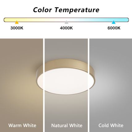 Brilagi - LED dimmelhető mennyezeti lámpa POOL LED/36W/230V 3000-6000K Ø 30 cm aranyszínű + távirányító