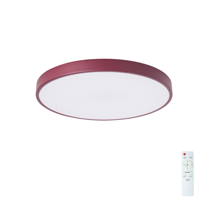Brilagi - Dimmelhető LED mennyezeti lámpa POOL LED/60W/230V 3000-6000K átm. 50 cm bordó + távirányító