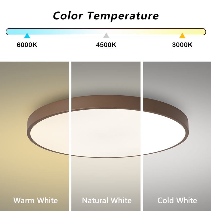Brilagi - LED dimmelhető mennyezeti lámpatest POOL LED/60W/230V 3000-6000K Ø 60 cm barna + távirányító