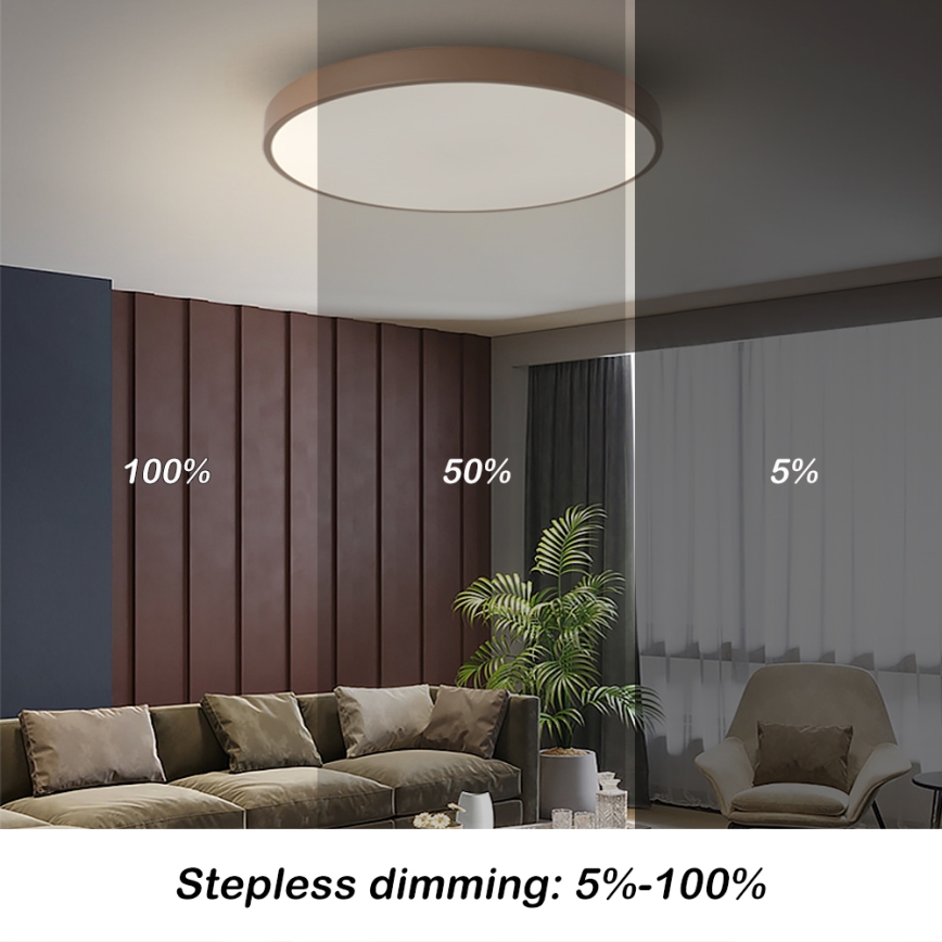 Brilagi - LED dimmelhető mennyezeti lámpatest POOL LED/60W/230V 3000-6000K Ø 60 cm barna + távirányító