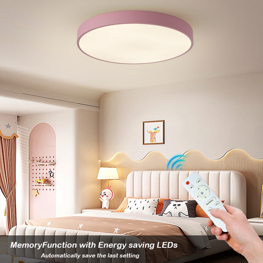 Brilagi - dimmelhető LED mennyezeti lámpa POOL LED/60W/230V 3000-6000K átm. 60 cm rózsaszín + távirányító