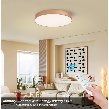 Brilagi - Dimmelhető LED mennyezeti lámpatest POOL LED/60W/230V 3000-6000K átm. 60 cm bronz + távirányítóval