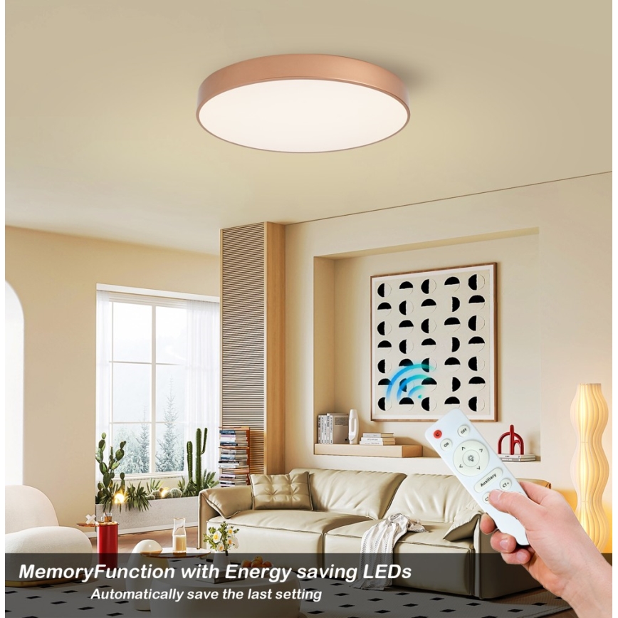 Brilagi - Dimmelhető LED mennyezeti lámpatest POOL LED/60W/230V 3000-6000K átm. 60 cm bronz + távirányítóval