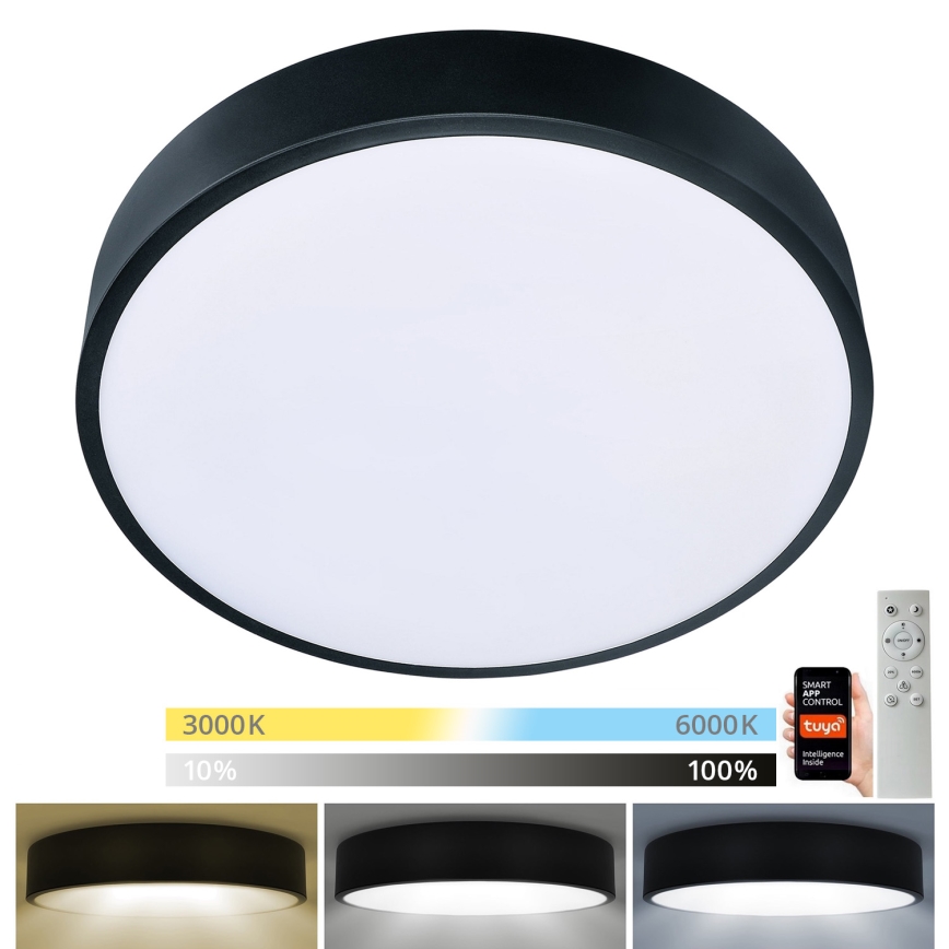 Brilagi - LED dimmelhető mennyezeti lámpa POOL SMART LED/48W/230V 40 cm 3000-6000K Wi-Fi Tuya + távirányító fekete