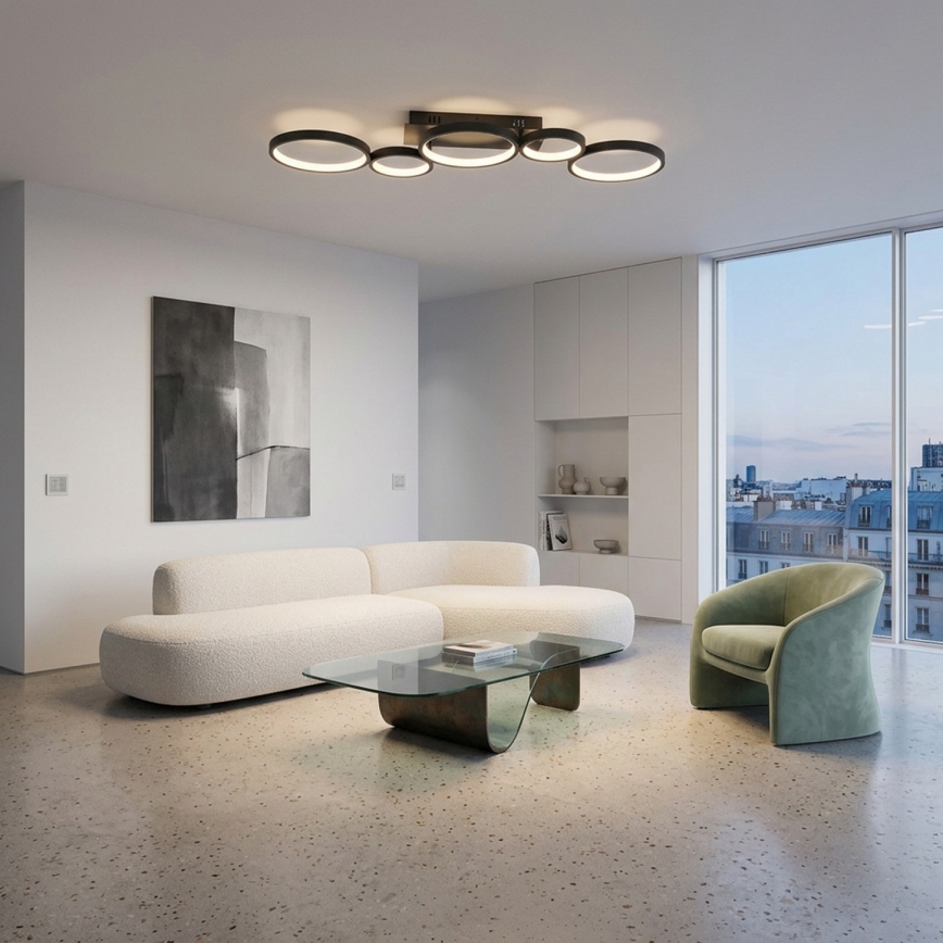 Brilagi - LED dimmelhető mennyezeti lámpa RINGO LED/34W/230V 3000-6000K 28x84 cm fekete + távirányító
