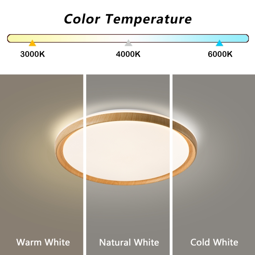 Brilagi - RIVO LED/72W/230V 3000-6000K fa dekor átmérő 50 cm + távirányító
