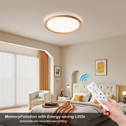 Brilagi - RIVO LED/72W/230V 3000-6000K fa dekor átmérő 50 cm + távirányító