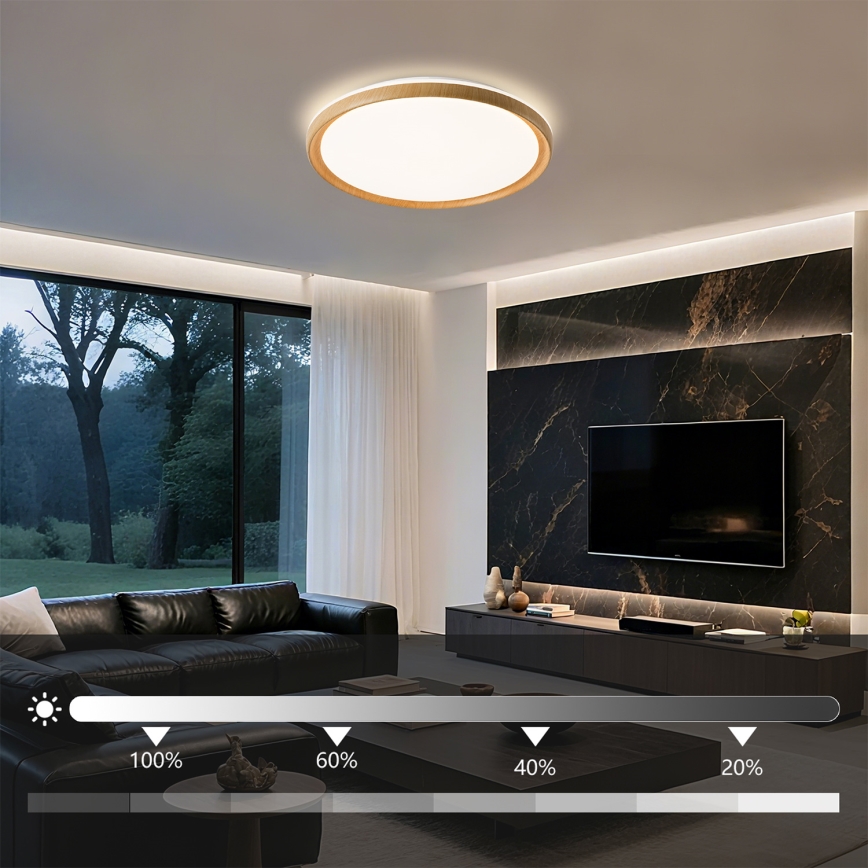 Brilagi - RIVO LED/72W/230V 3000-6000K fa dekor átmérő 50 cm + távirányító