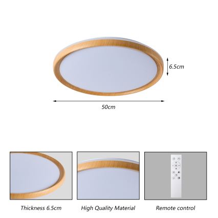 Brilagi - RIVO LED/72W/230V 3000-6000K fa dekor átmérő 50 cm + távirányító