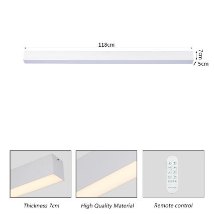 Brilagi - LED Dimmelhető mennyezeti lámpatest SLEEKLINE SMART LED/40W/230V 3000-6000K Wi-Fi Tuya fehér + távirányító