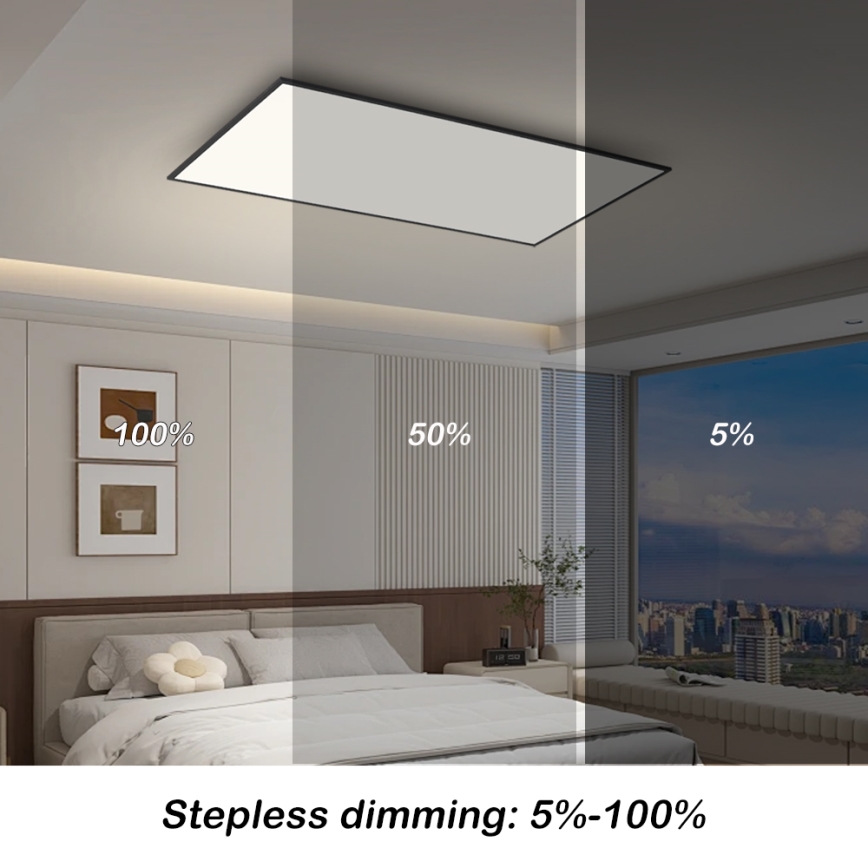 Brilagi - LED dimmelhető mennyezeti lámpatest SLIMFRAME LED/80W/230V 120x60 cm 3000-6000K fekete + távirányító