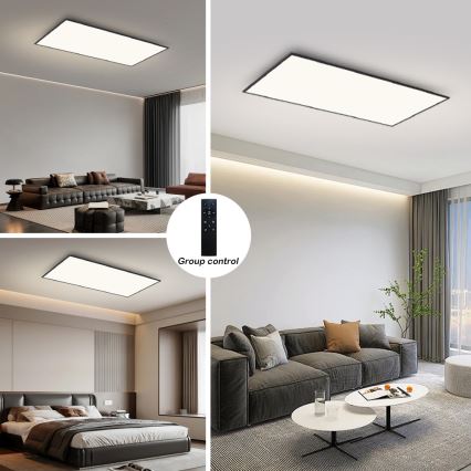 Brilagi - LED dimmelhető mennyezeti lámpatest SLIMFRAME LED/80W/230V 120x60 cm 3000-6000K fekete + távirányító