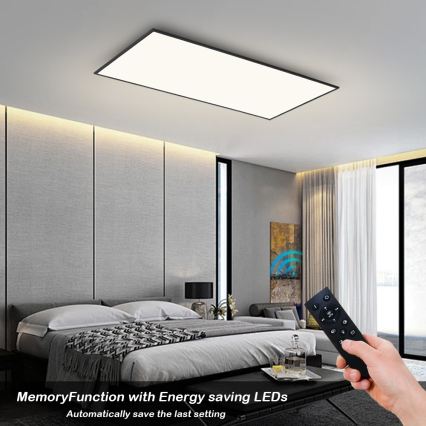 Brilagi - LED dimmelhető mennyezeti lámpatest SLIMFRAME LED/80W/230V 120x60 cm 3000-6000K fekete + távirányító