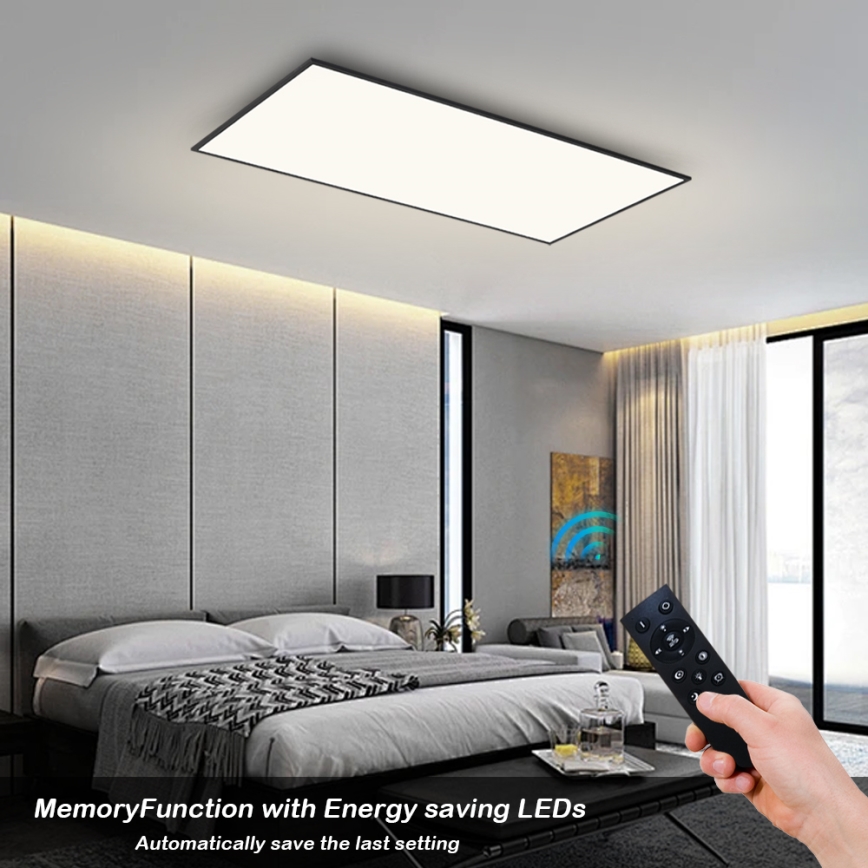 Brilagi - LED dimmelhető mennyezeti lámpatest SLIMFRAME LED/80W/230V 120x60 cm 3000-6000K fekete + távirányító