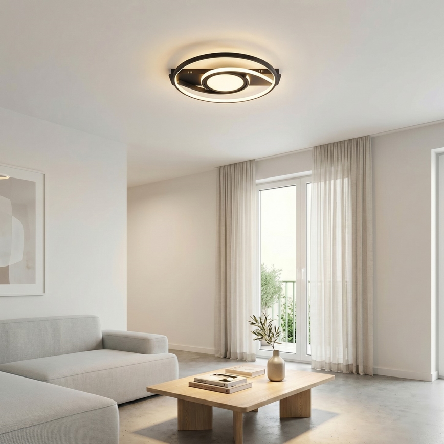 BRILAGI - LED dimmelhető mennyezeti lámpa TWIRL LED/38W/230V 3000-6000K fekete + távirányító