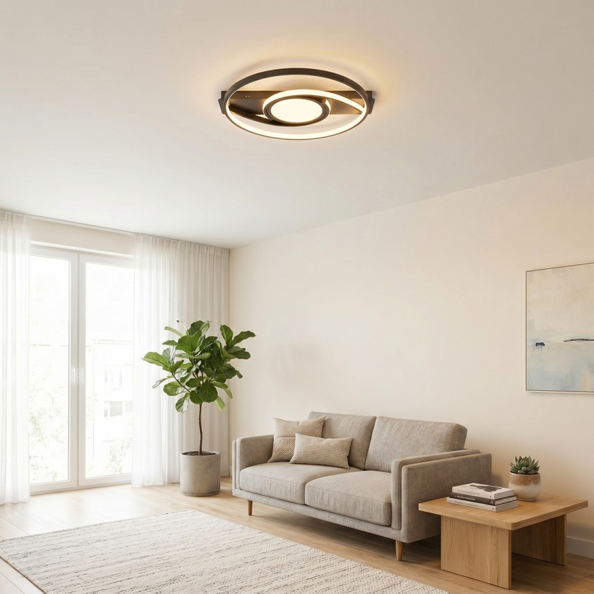 BRILAGI - LED dimmelhető mennyezeti lámpa TWIRL LED/38W/230V 3000-6000K fekete + távirányító