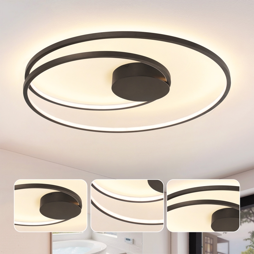 Brilagi - LED fényerőszabályozható mennyezeti lámpa TWISTER LED/105W/230V 3000–6000K átm. 100 cm fekete + távirányító