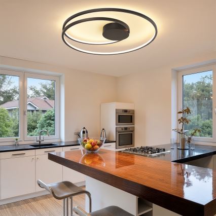 Brilagi - LED fényerőszabályozható mennyezeti lámpa TWISTER LED/105W/230V 3000–6000K átm. 100 cm fekete + távirányító