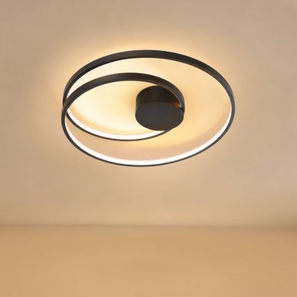 Brilagi - LED fényerőszabályozható mennyezeti lámpatest TWISTER LED/48W/230V 3000–6000K Ø 50 cm fekete + távirányító
