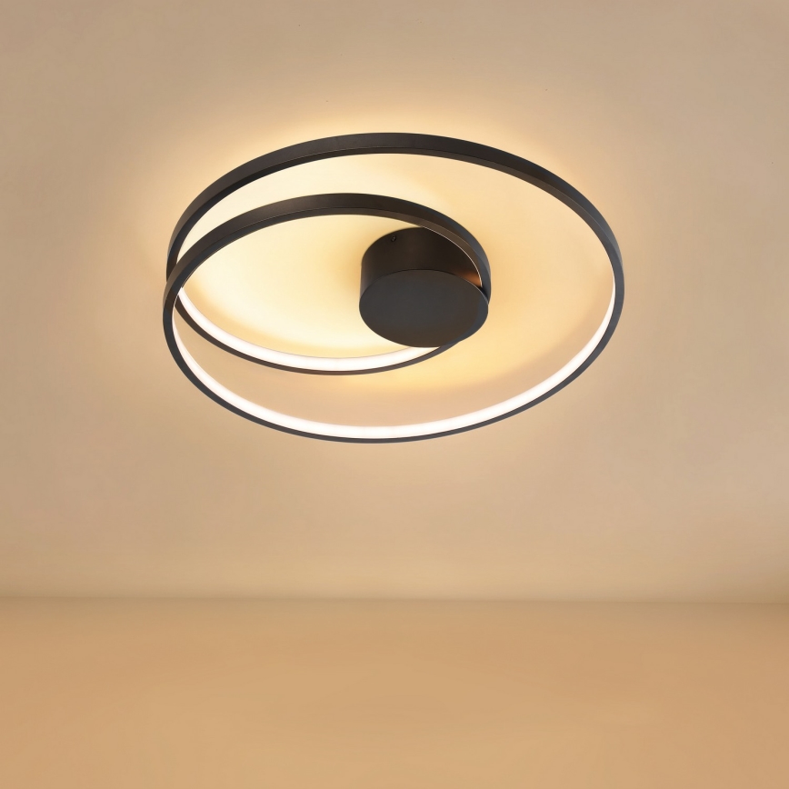 Brilagi - LED fényerőszabályozható mennyezeti lámpatest TWISTER LED/48W/230V 3000–6000K Ø 50 cm fekete + távirányító
