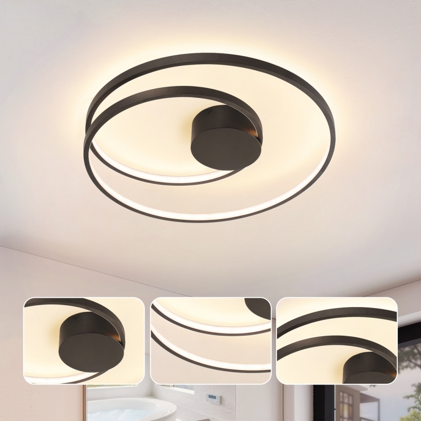 Brilagi - LED fényerőszabályozható mennyezeti lámpatest TWISTER LED/48W/230V 3000–6000K Ø 50 cm fekete + távirányító