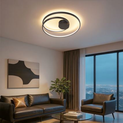 Brilagi - LED fényerőszabályozható mennyezeti lámpatest TWISTER LED/48W/230V 3000–6000K Ø 50 cm fekete + távirányító